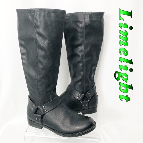 Limelight Shoes - Limelight Black Western Inspired Tall Boots 7